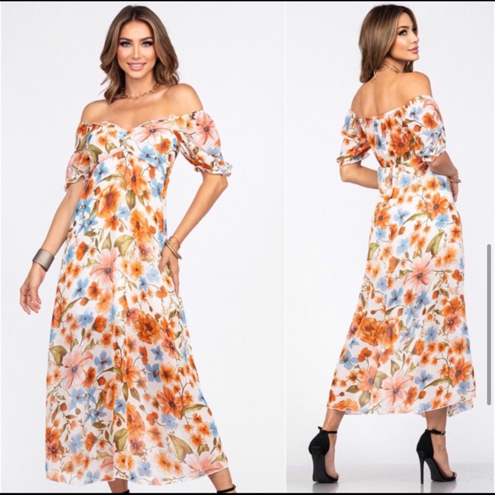 Beautiful empire waist spring summer floral maxi dress - Picture 5 of 5